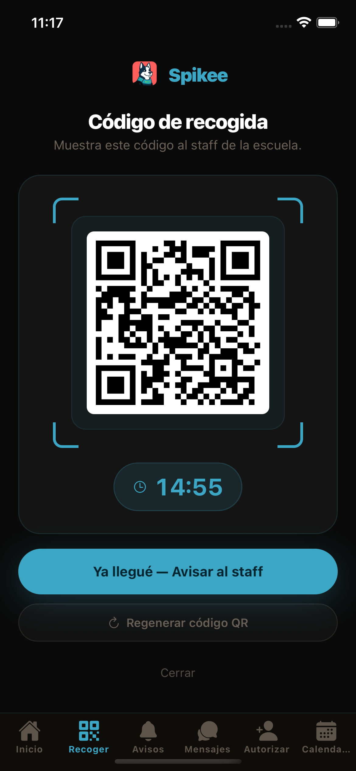 Spikee app — autorizado para recoger